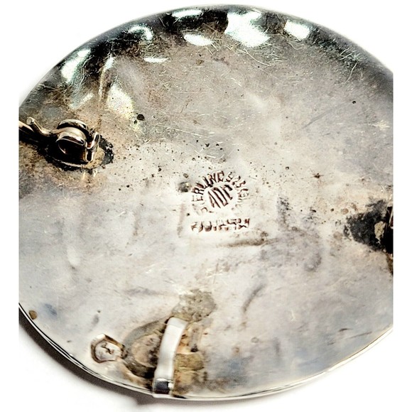 Sterling Silver Abalone Brooch Pendant Signed ADC  Mexico Vintage VGC! - Picture 4 of 9